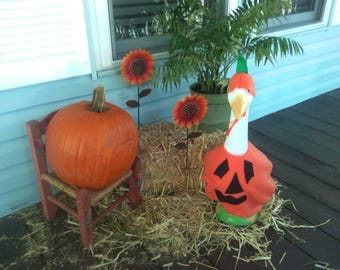 GOOSE CLOTHING - Halloween Pumpkin Goose outfit - Orange Felt - Black Felt for face - Plastic or Cement lawn goose