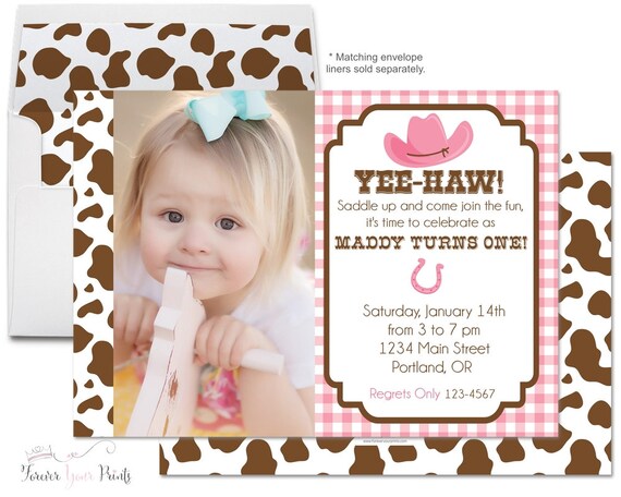 Cowgirl Birthday Invitation, Cowgirl Party Invitation, Cowgirl Party Invite, Cowgirl Birthday Invite, Girl Birthday Invitation, Western Il_570xn