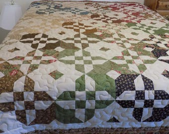 Queen disappearing hourglass handmade Quilt 93 1/2 x 83 1/2