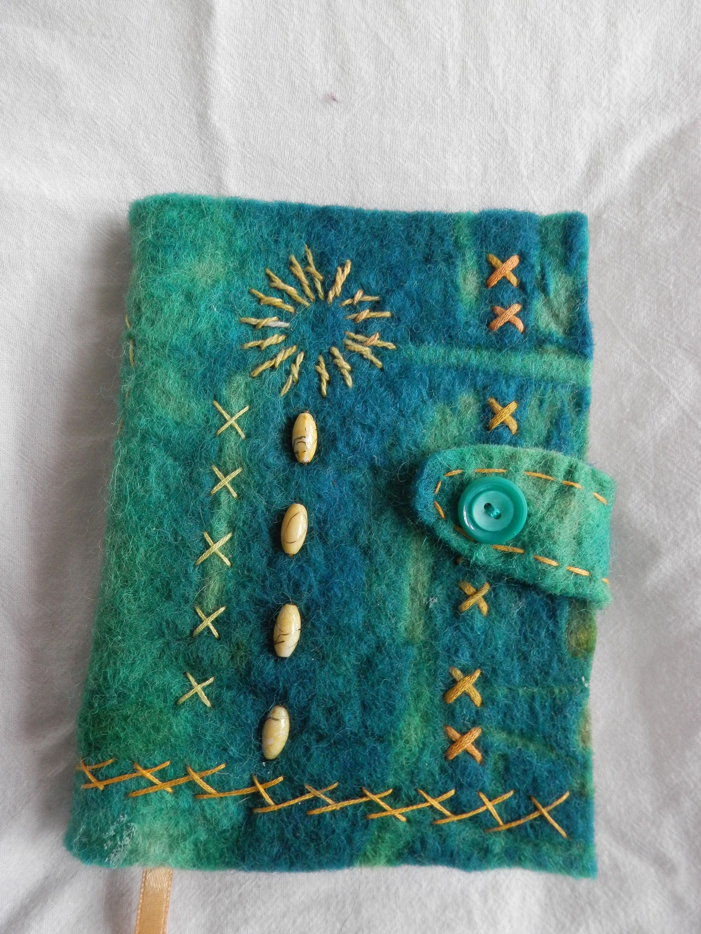 Felted Embroidered Book Cover Felt Covered Book Felted Journal