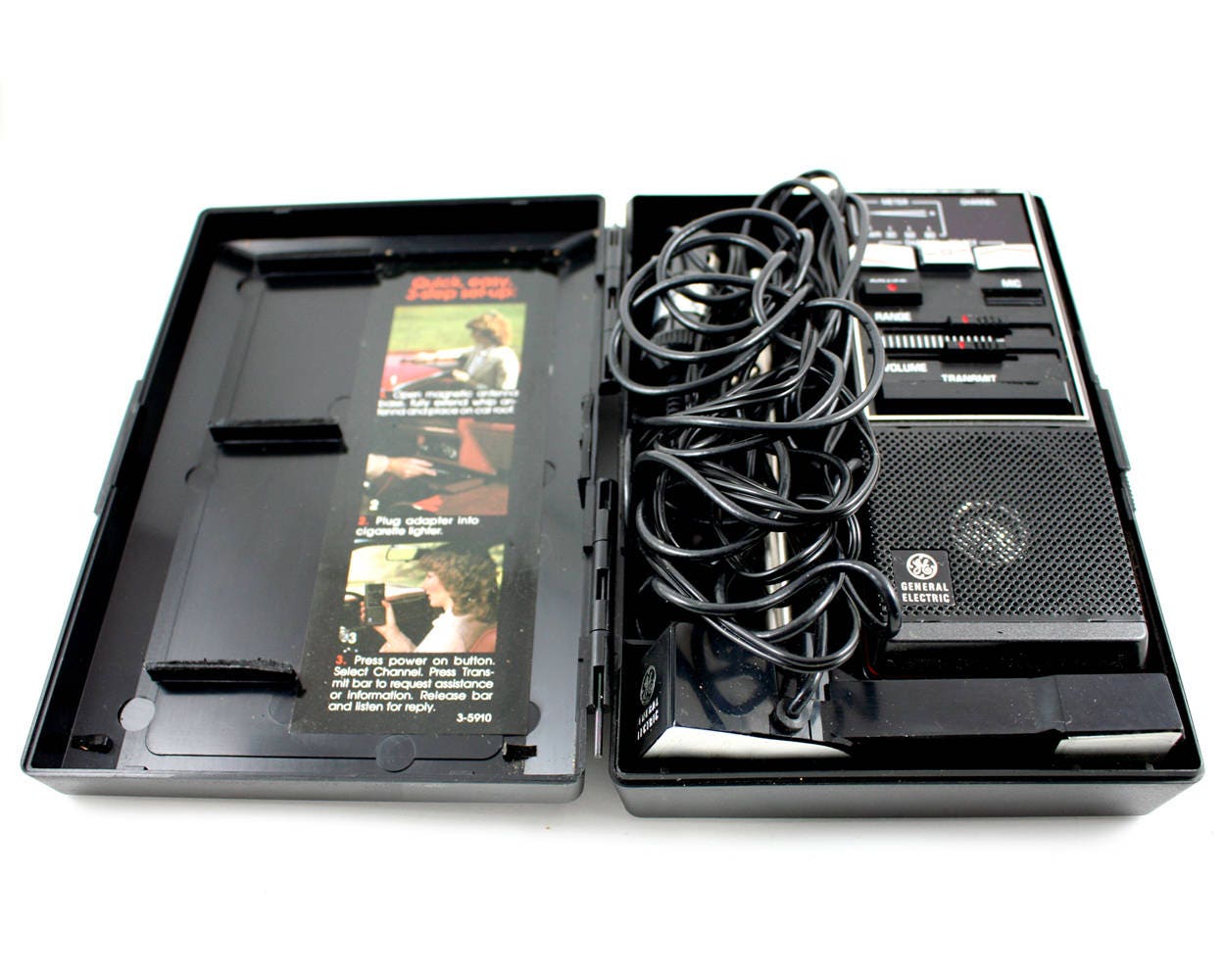 Vintage 1980s portable emergency CB 2way radio GE Help2