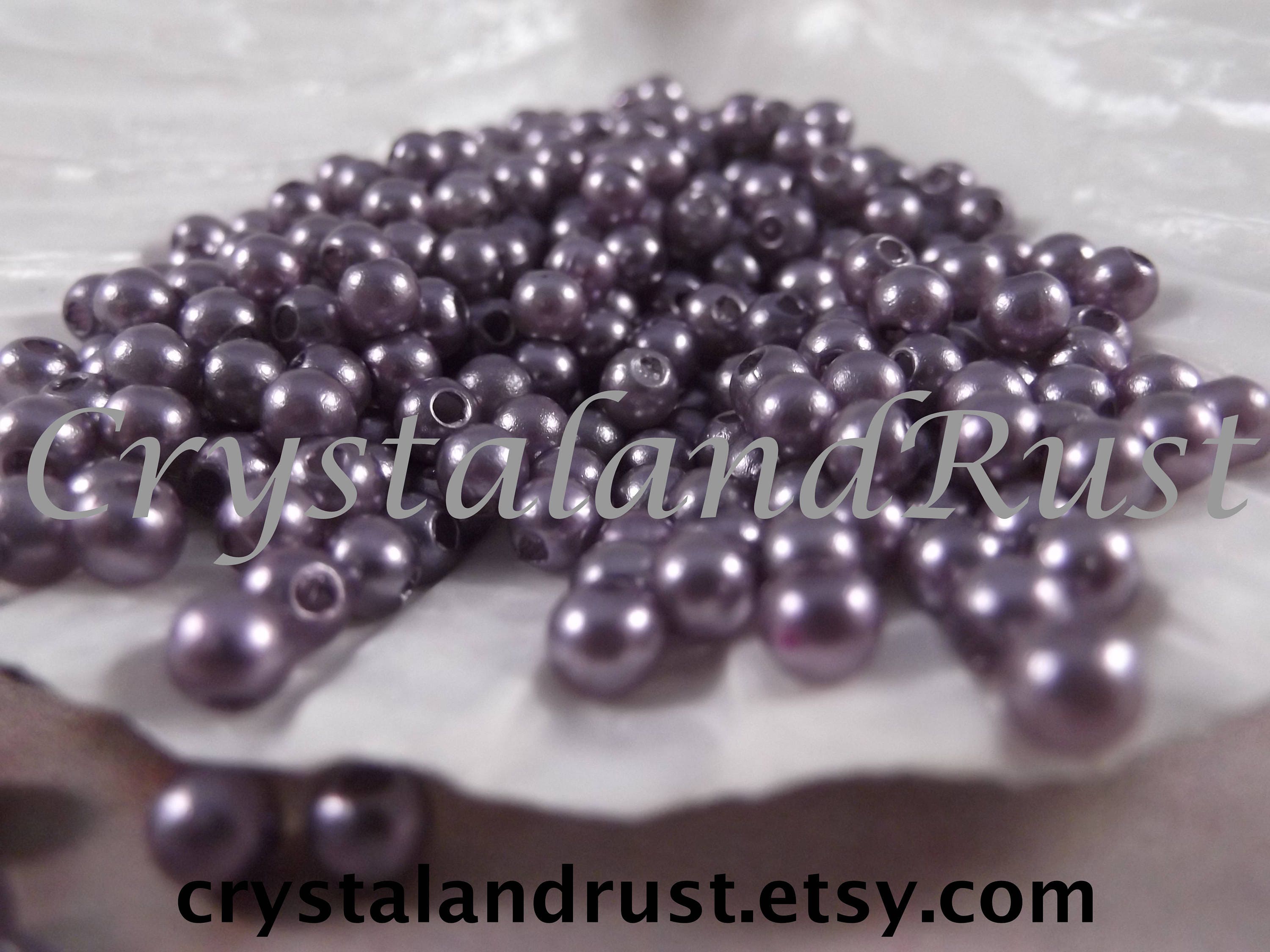 4mm Medium Gray Faux Loose Pearls 250 pieces from
