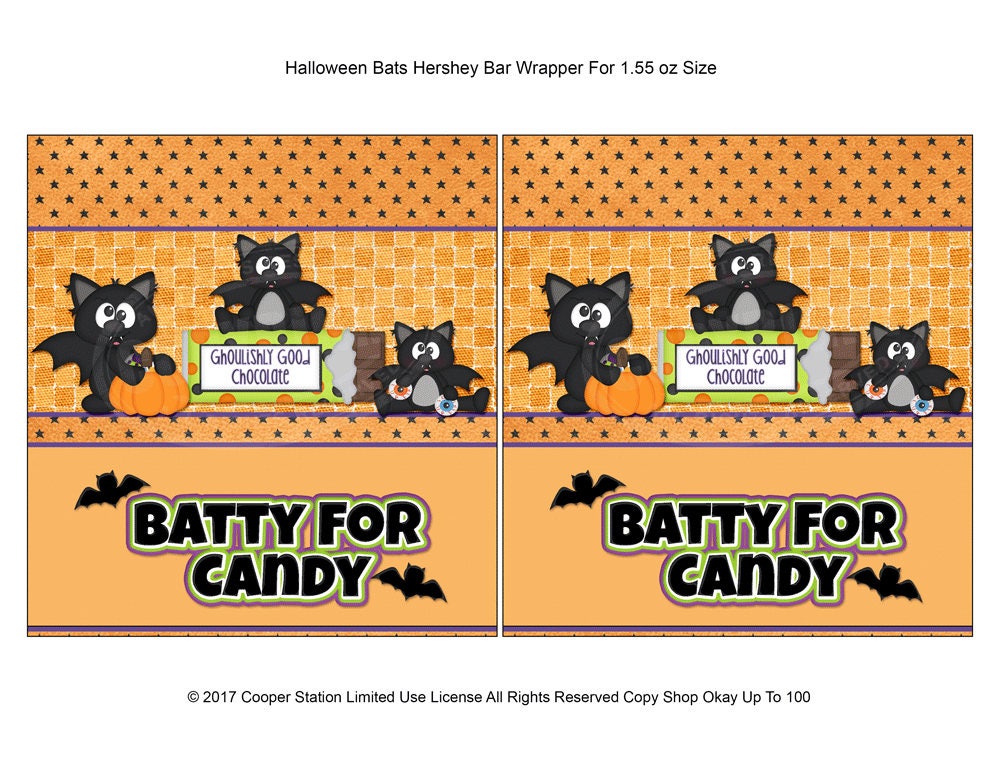 Digital Printable Halloween Hershey Candy Bar Wrapper