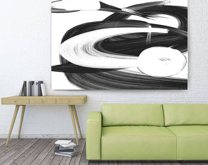 Passage of time. Abstract Black and White, Black and White Painting Print, Large Contemporary Canvas Art Print up to 72" by Irena Orlov