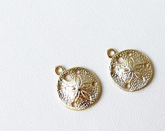 14K gold vermeil sand dollar charm