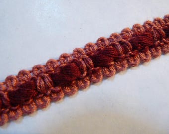 WOOL BRAID TWO COLORS GARNET / OLD ROSE
