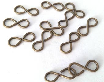 50pc 15.5x6mm antique bronze finish brass made connectors-BB132