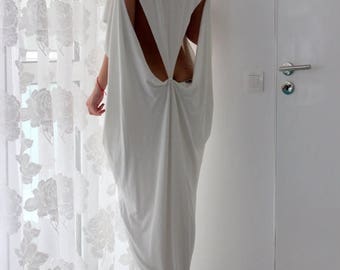 SALE ON 20 % OFF White backless dress, Maxi dress, Caftan, Abaya, Openback dress, Summer dress, Cover up dress