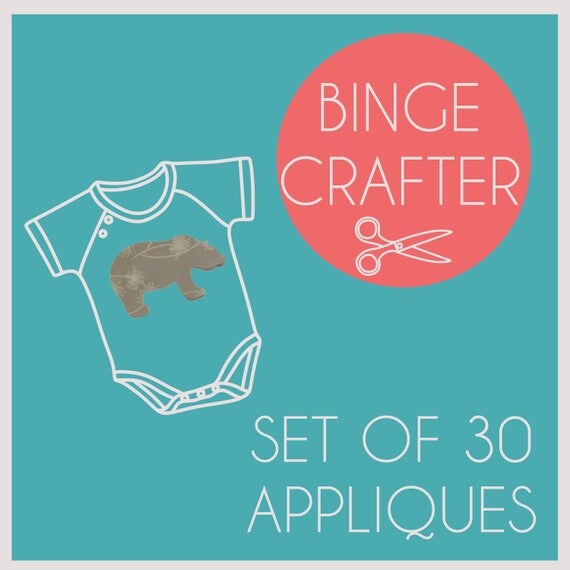 Set of 30 Iron on Appliques for Baby Shower Craft Station or DIY Baby Gifts Il_570xn