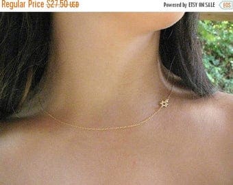 SALE - Star of david gold necklace -Star of david necklace - Thin gold necklace - sideways star of david - Star of David