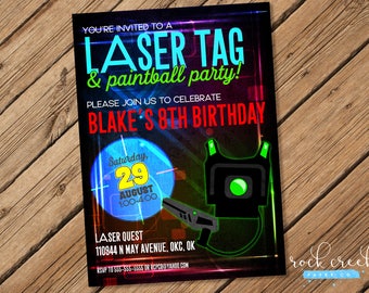Laser Tag Invitation, Laser Tag Birthday Invitation, Mobile Laser Tag Party, Printable Birthday Party Invitation