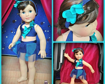 Doll Dance Recital Blue Skies Lyrical Costume American Made to Fit Your 18" Girl Doll