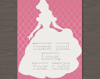 Princess Party Invitations, Princess Thank You Cards, Princess Thank You Notes, Customized Princess Cards | Digital or Print | Cinderella