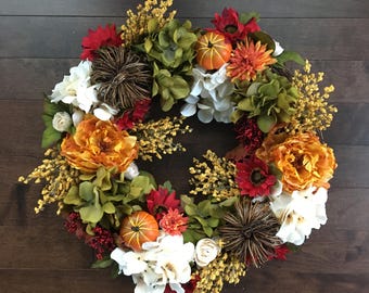 Fall Wreath, Fall Decor, Fall Wreaths for Front Door, Wreaths for Front Door, Wreath Fall, Pumpkin Wreath, Thanksgiving Wreath, Fall Decor