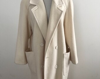 White wool coat | Etsy