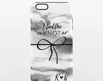 Personalized iPhone Case iPhone Cover Custom iPhone Case Initials iPhone Case Wedding iPhone Case Tied the Knot Bow iPhone Case Tough Case