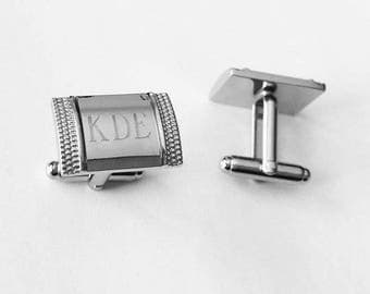 Set of 10 Groomsmen Gifts- Personalized Custom Engraved Cufflinks Custom Engraved Cufflink Groomsman Gift -Men gifts-C100