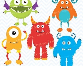 80% OFF SALE monster clipart commercial use, vector graphics, digital clip art, digital images - CL546