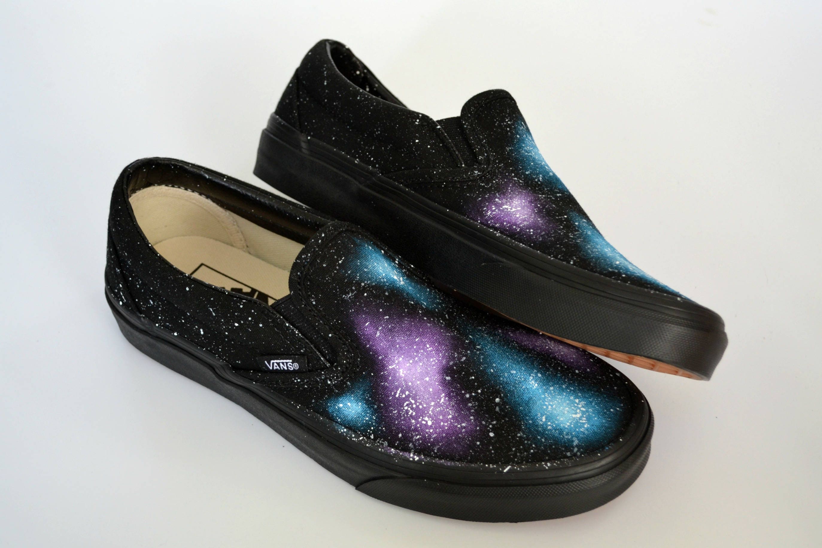 Galaxy Vans Slip on Custom Vans Custom Sneakers Classic