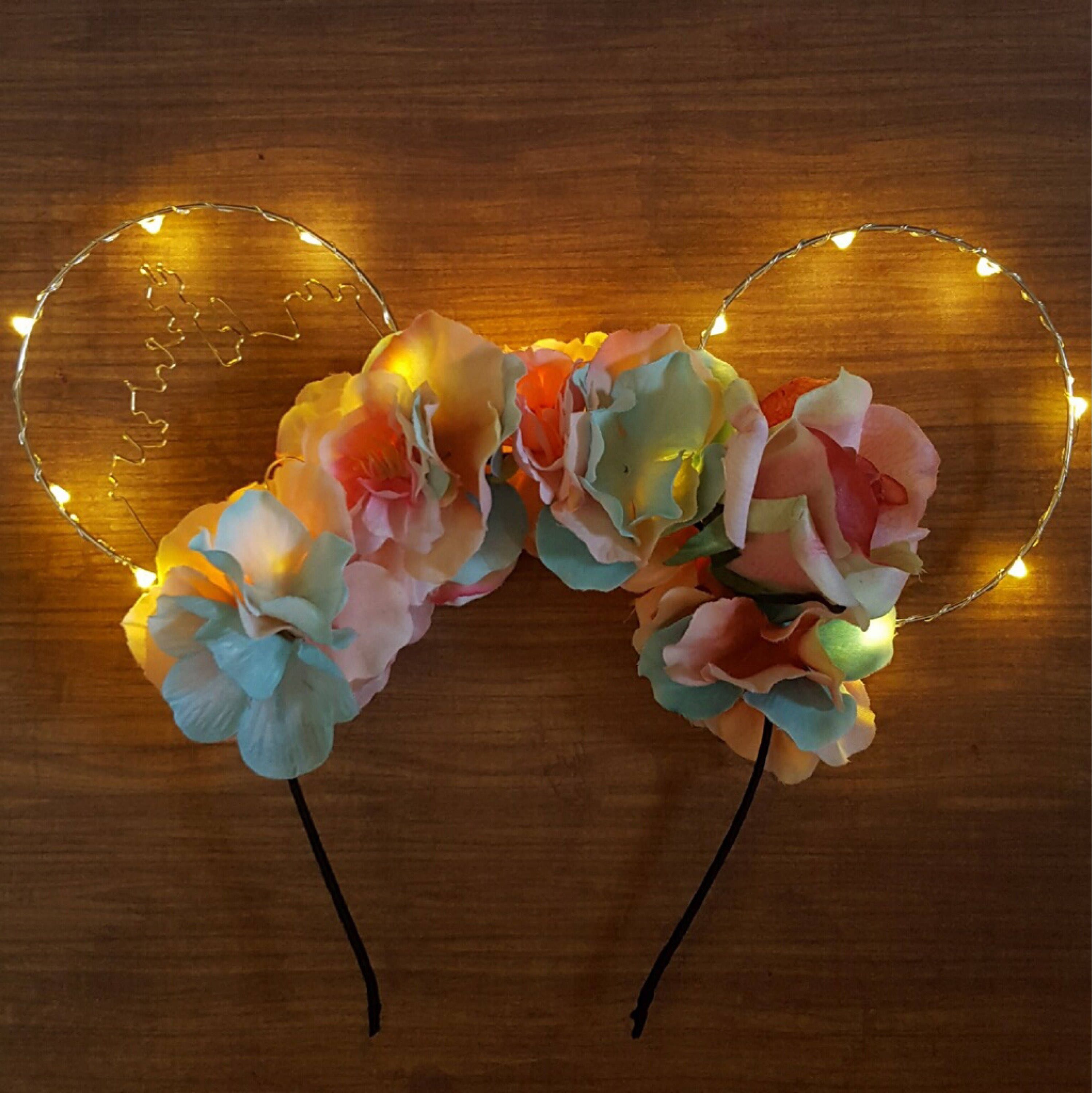 Wire mouse ears mickey ears wire ear headband flower