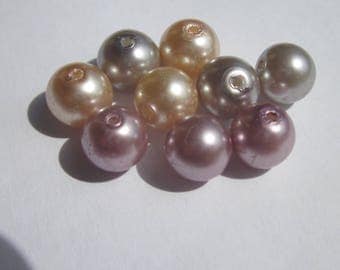 glass Pearl 8 mm - PV18 2 - 9 round beads