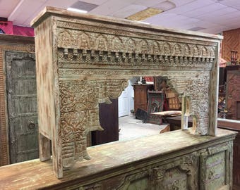 Antique Decorative Hand carved Fireplace Shabby Chic Surround Mantle Console Interior Decor