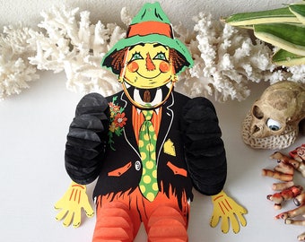 vintage tissue dancing scarecrow beistle halloween decoration hanging honeycomb tissue - Beistle Halloween Decorations vintage tissue dancing scarecrow beistle halloween decoration hanging honeycomb tissue - Beistle Halloween Decorations