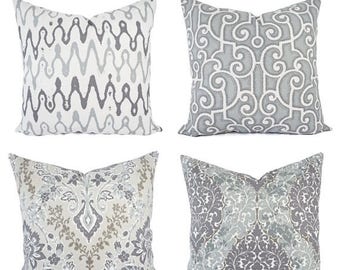 15% OFF SALE One Purple and Grey Pillow Cover - Decorative Throw Pillow - Decorative Pillow - Purple Pillow - Grey Pillow Sham - Custom Pill