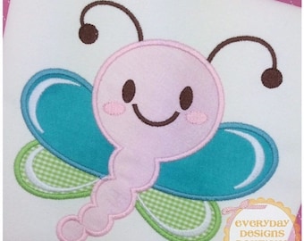 ON SALE Smiling Dragonfly Machine Embroidery Applique Design