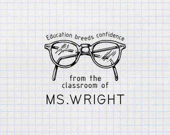 Custom Teacher Stamp, Classroom Stamp, Teacher Name Stamp, Teacher Book Stamp, Teacher Gift Stamp - CN726
