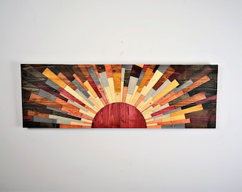 Wood wall art - "EDGE of THE DAY" - wooden wall art, wood wall decor, wooden wall decor, modern wall art, sunset, sunrise, modern wood art