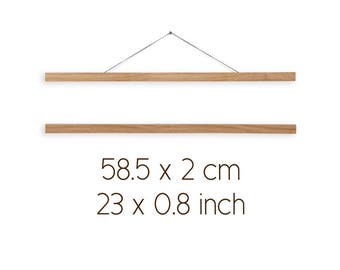 Wooden poster hanger WOODY, 58.5 x 2 cm / 23 x 0.8 inches