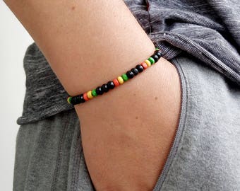 Mens Bracelet Perle Homme Men Bracelete Rasta 4 mm SANDALWOOD Ganja Bob Marley Bracelet Perle Homme Women Women Energy Healt Rasta Ganja