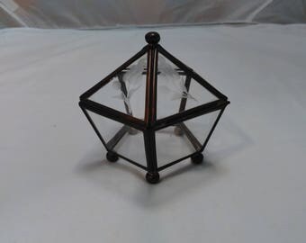 Vintage Glass and Metal Jewelry Box
