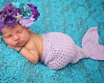 Crochet Mermaid Tail~Newborn Crochet Outfit~Baby Photo Prop~Mermaid Costume~Baby Girl Outfit~Birthday Outfit~1st Birthday Outfit~Baby Girl