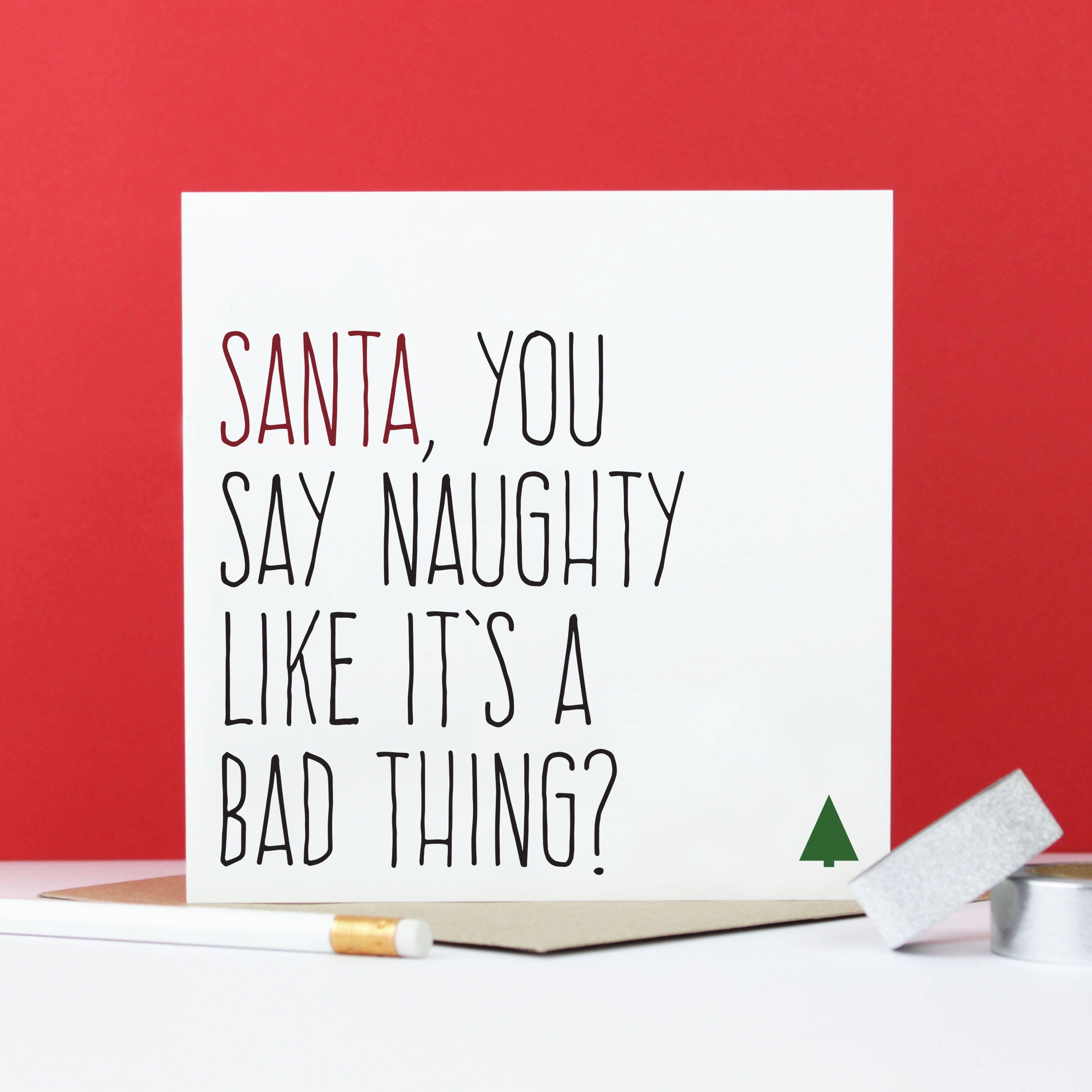 Funny Christmas card Best friend Christmas card Santa you