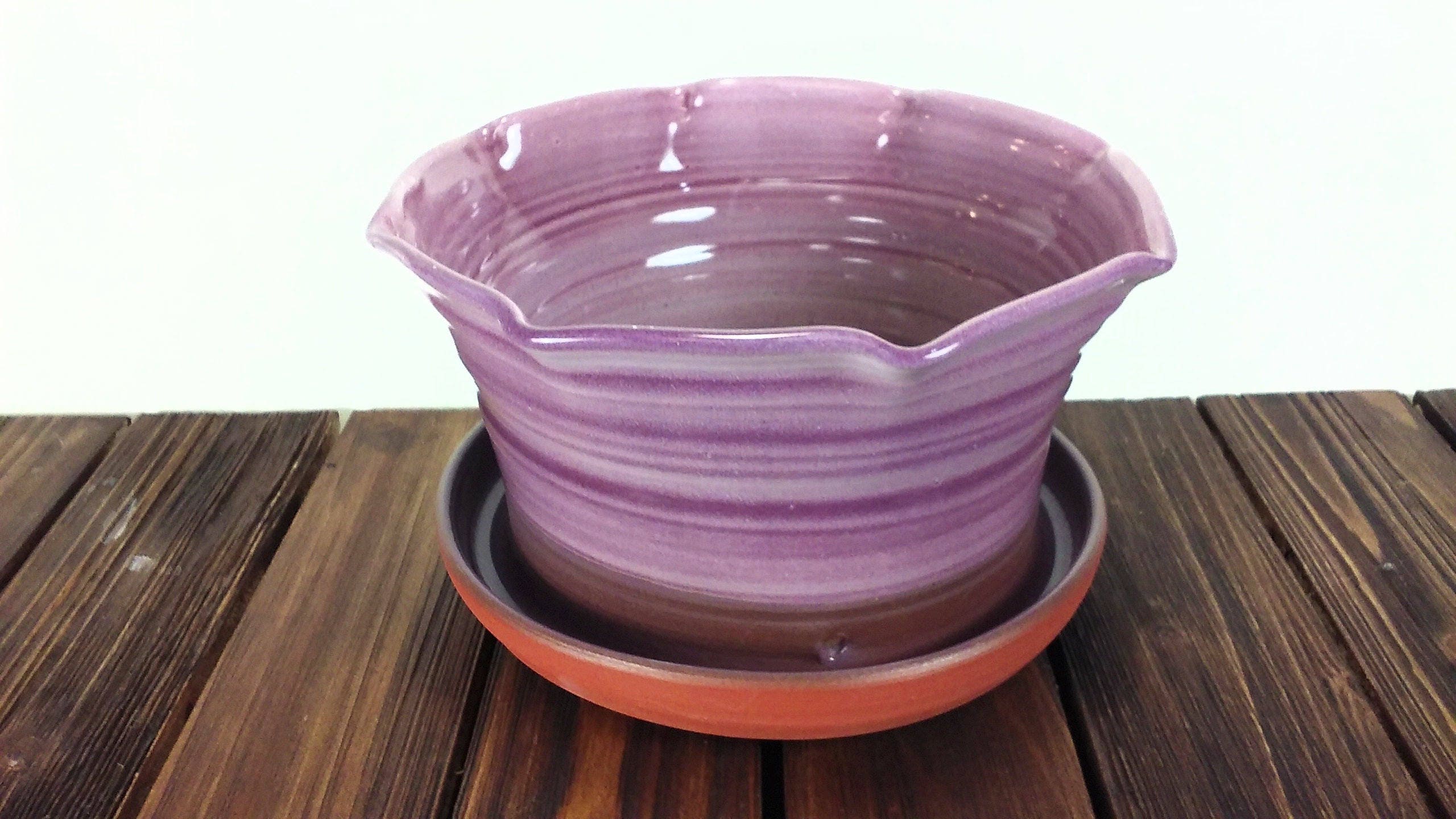 PLANTER Purple Ceramic planter Terra cotta clay flower pot