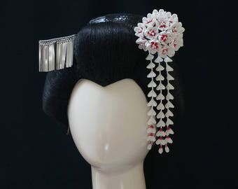 Raspberries and Cream Tsumami Kanzashi 347