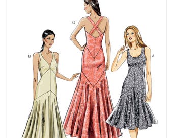 8814, Vogue, Women's Formal Dress, Vogue Fashion, Mermaid Dress, Dropped Waist, Flared Skirt, Prom, Bridesmaid, Evening gown, Custom Fit
