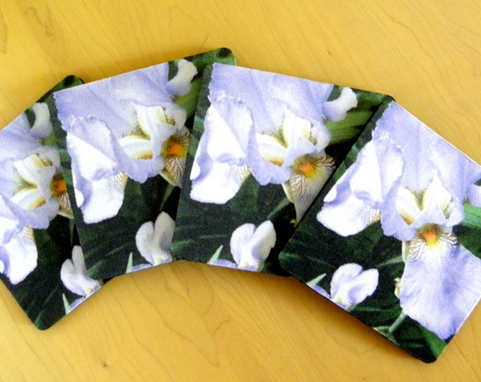PURPLE IRIS Coaster Set created by Pam Ponsart for Pam's Fab Photos; it's just 'the ticket' for the Iris-Lover on your shopping list