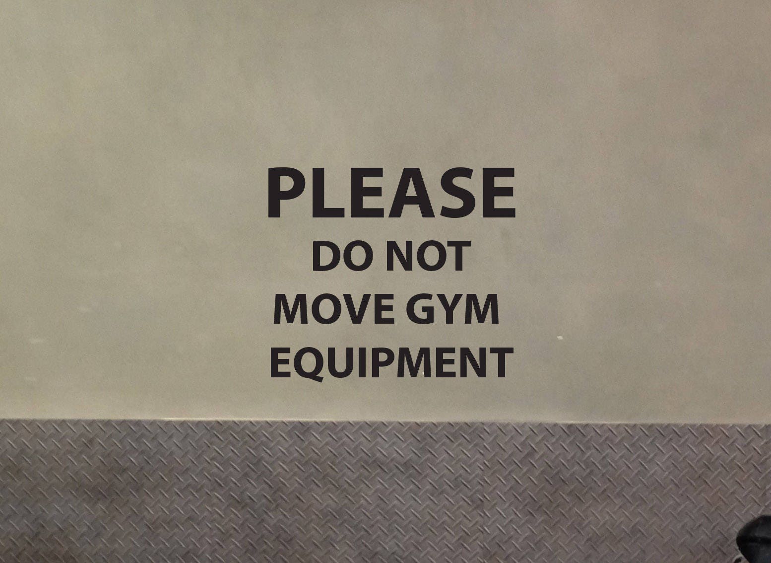 Gym Mirror Sign Decal, Please Do Not Move Gym Equipment, Gym wall Sign