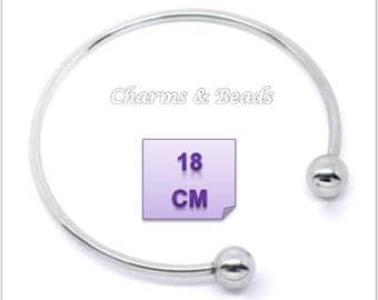 Pandora chamilia beads compatible 18 cm metal Bangle