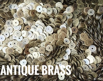 CLEARANCE** 5mm brass sequin, thin metal disc, 500 pcs