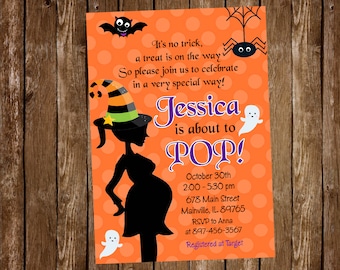Halloween Baby Shower Invitation - Digital or Printed