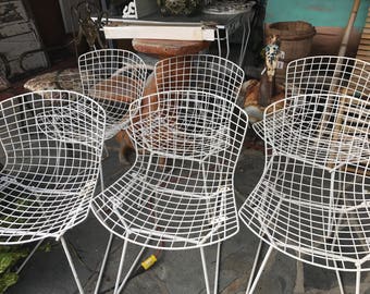 mid century modern iconic set of six bertoia side chairs for knoll