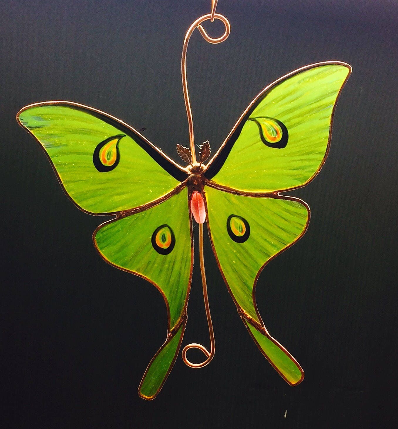 Luna Moth stained glass suncatcher