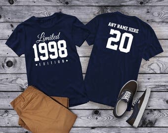 1998 Limited Edition 20th Birthday Party Shirt, 20 years old shirt, limited edition 20 year old, 20th birthday party tee shirt Custom