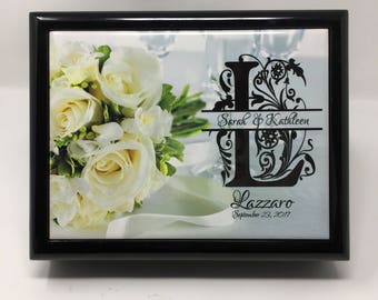 Memory box, Wedding jewelry box, Wood Keepsake Box, Wedding Ring Box, Same Sex Marriage Gift, Treat Box, Personalized Wedding ring gift box