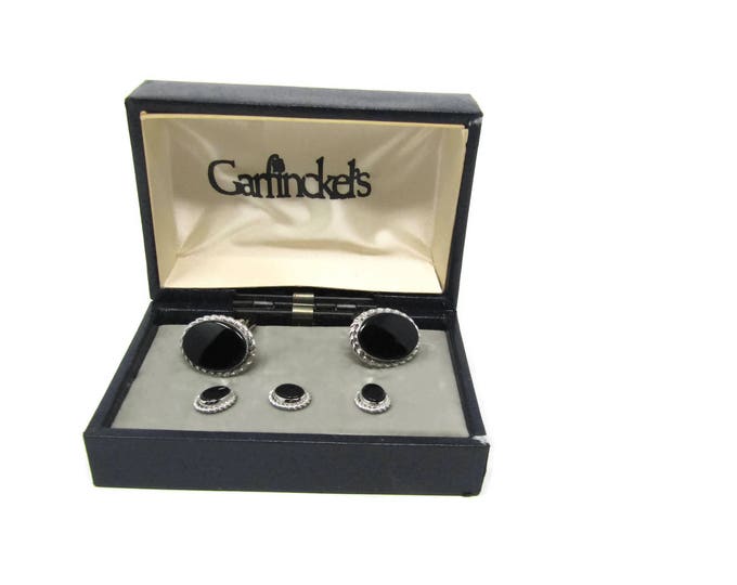 Vintage Garfinckels Cufflinks and Shirt Stud Set - Boxed Destino Sterling Signed Cufflinks and Shirt Studs - Groomsmen Gift - Gift for Him