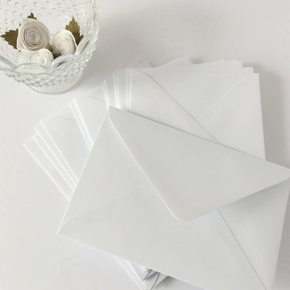 100 5x7 Envelopes A7 Envelopes White Wedding Envelopes Bulk